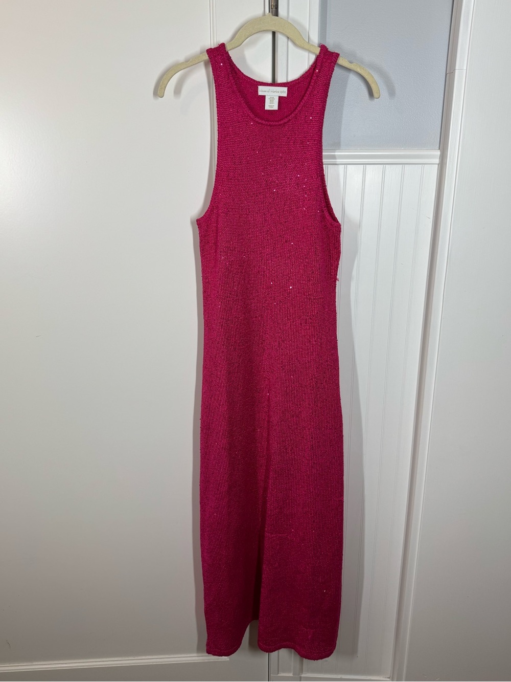 House of Harlow HOH1960 Magenta pink Sequins Knit Maxi Dress size medium summer